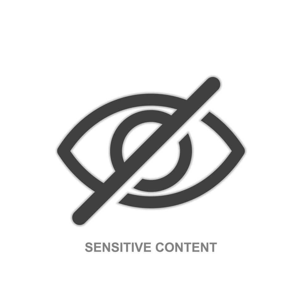 sensible contenido. sensible contenido icono diseño vector. ojo icono sencillo signo. sensible contenido icono signo. de moda y moderno ojo icono vector símbolo para aplicación, logo, plantilla, sitio web, y negocio.