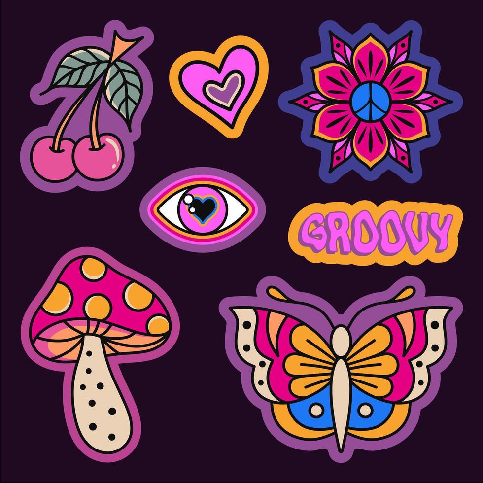 Groovy sticker vector