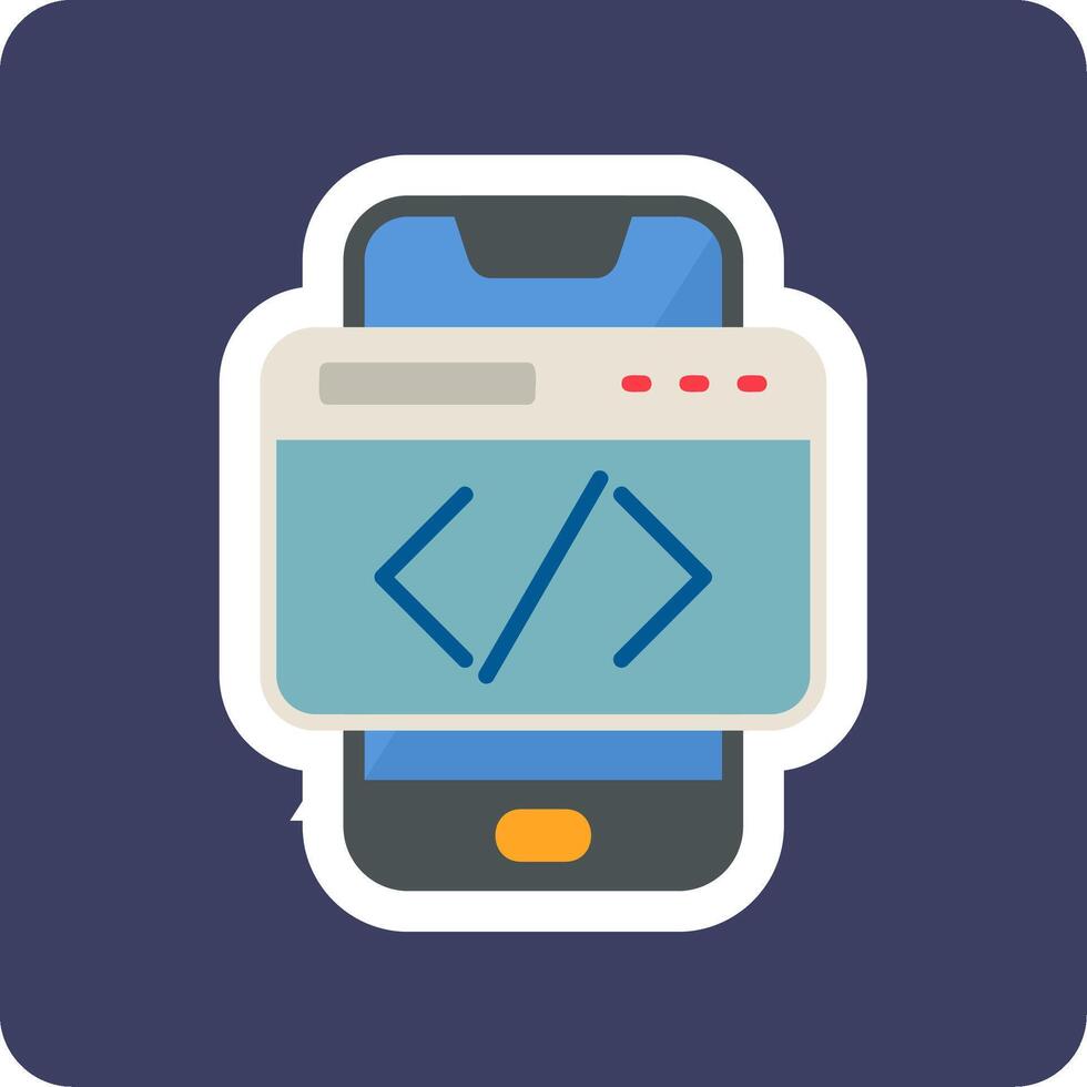 Smartphone Coding Vecto Icon vector