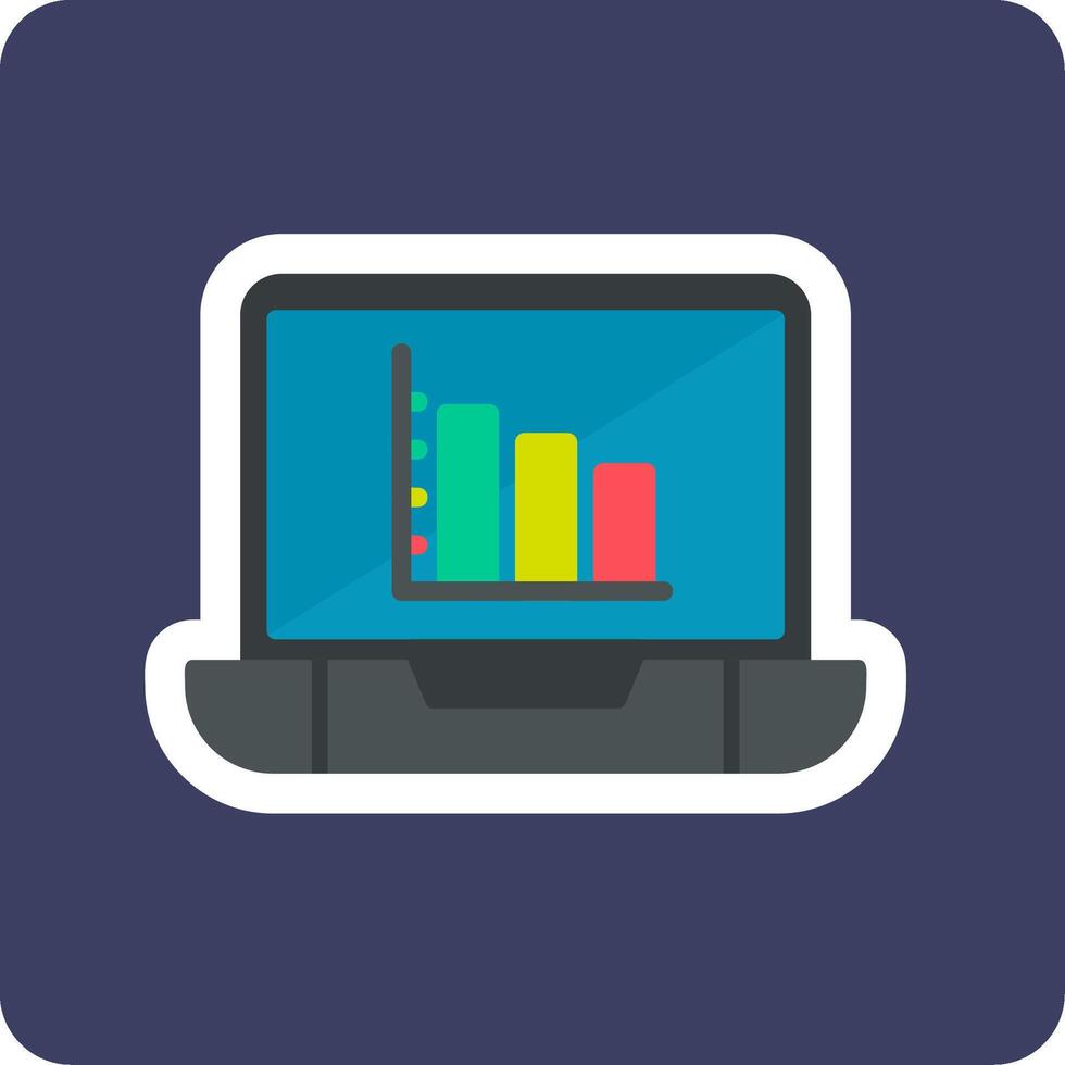 Online Bar Chart Vecto Icon vector