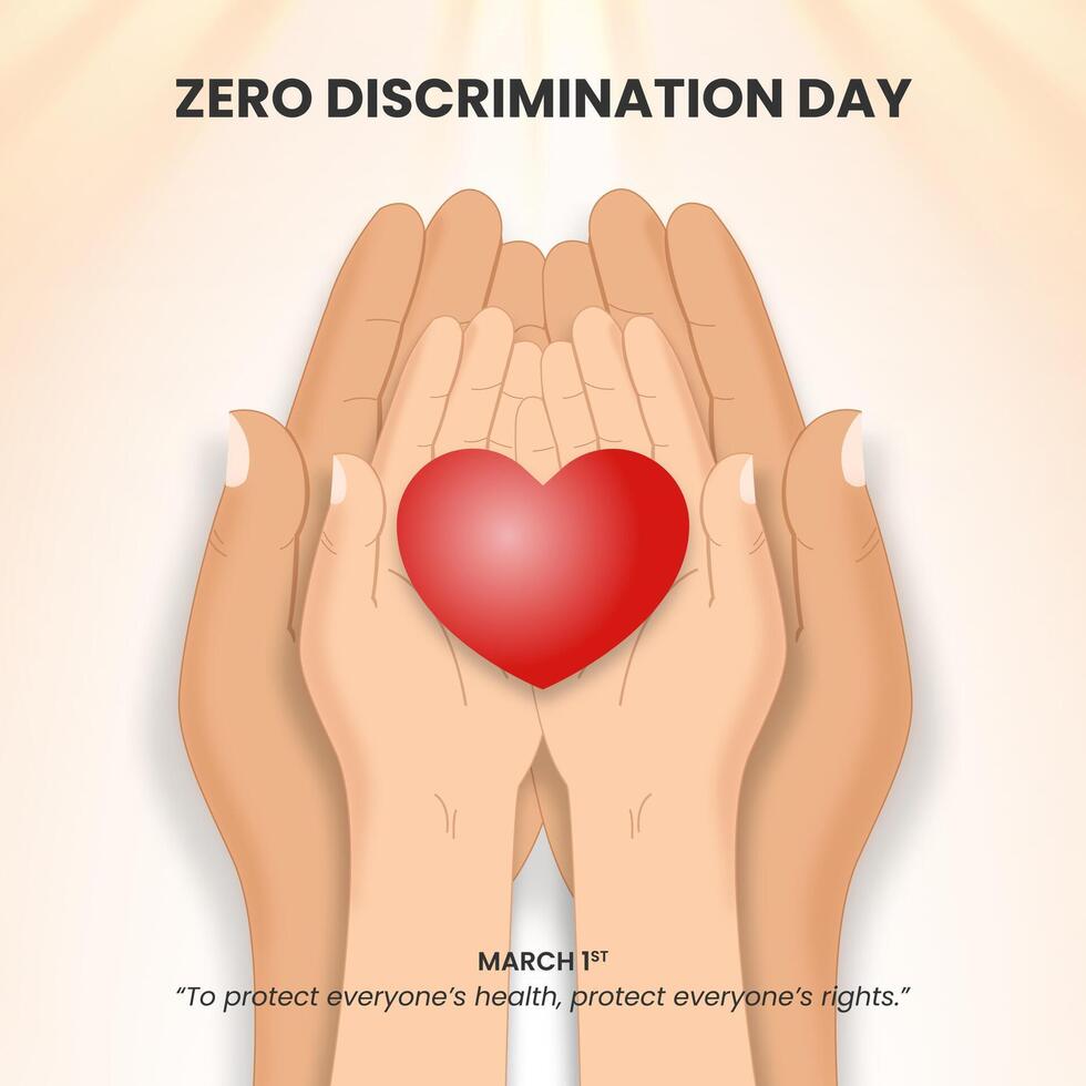 cuadrado cero discriminación día antecedentes con manos participación amor vector