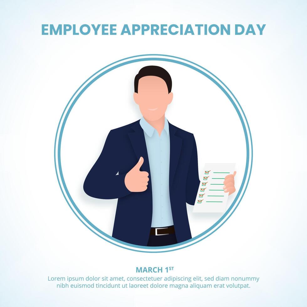 Square Employee Appreciation Day with a good employee vector