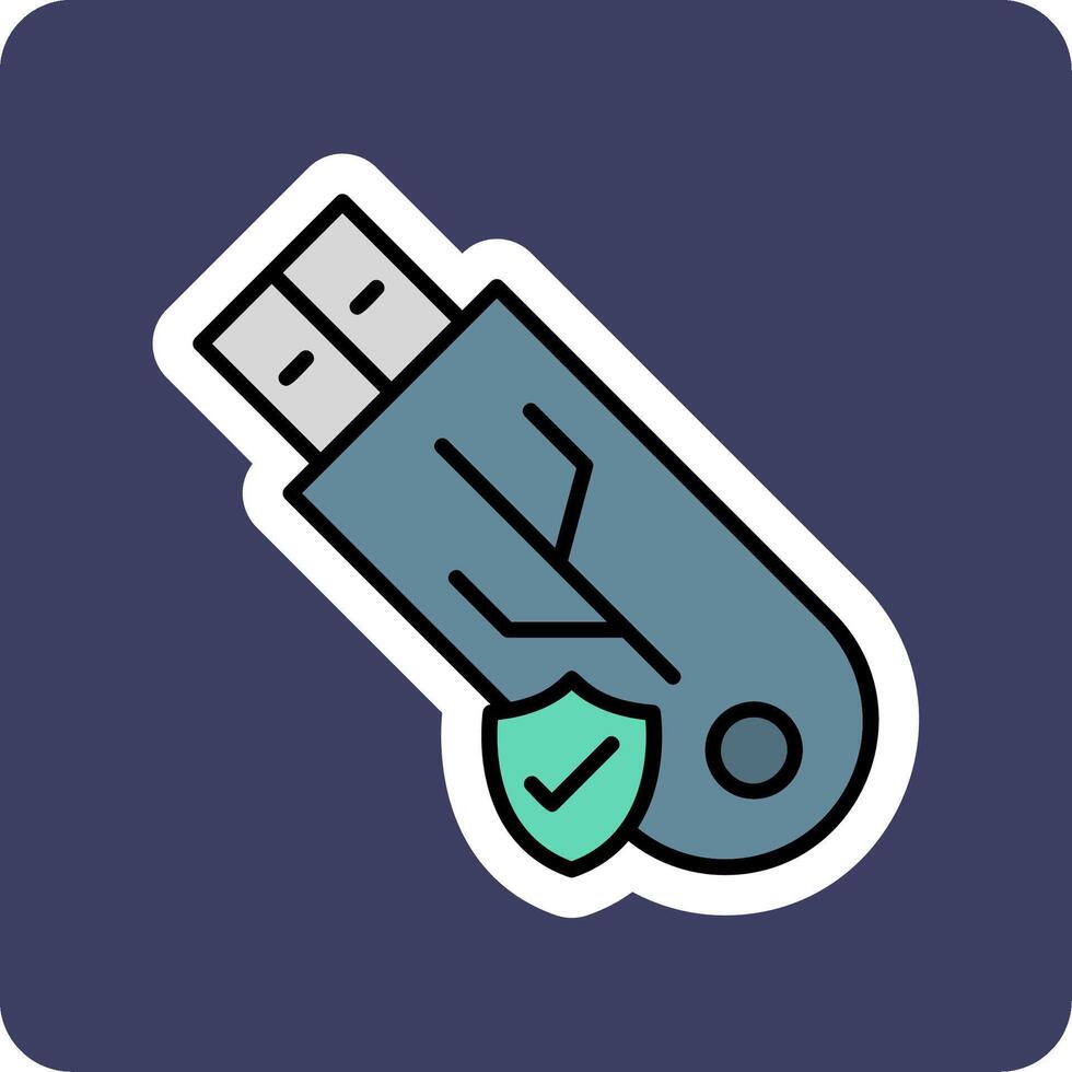 Usb Secure Vecto Icon vector