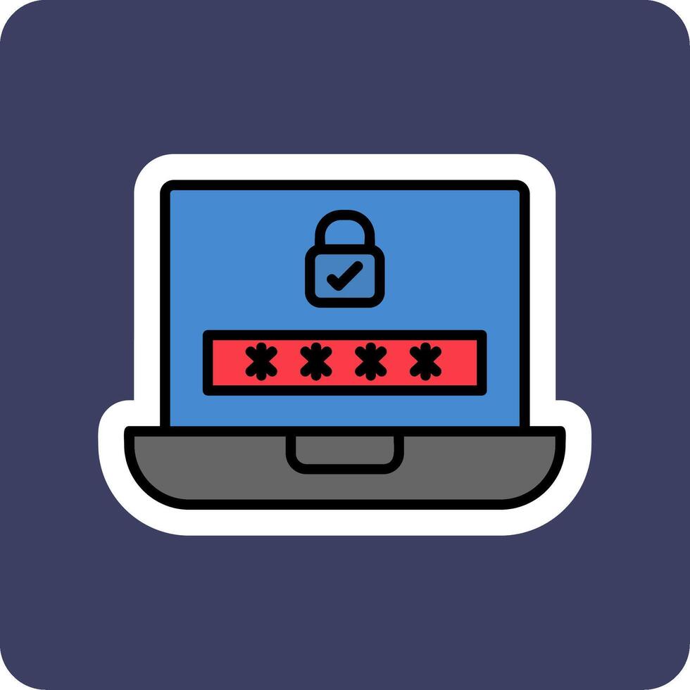 Laptop Password Vector Icon