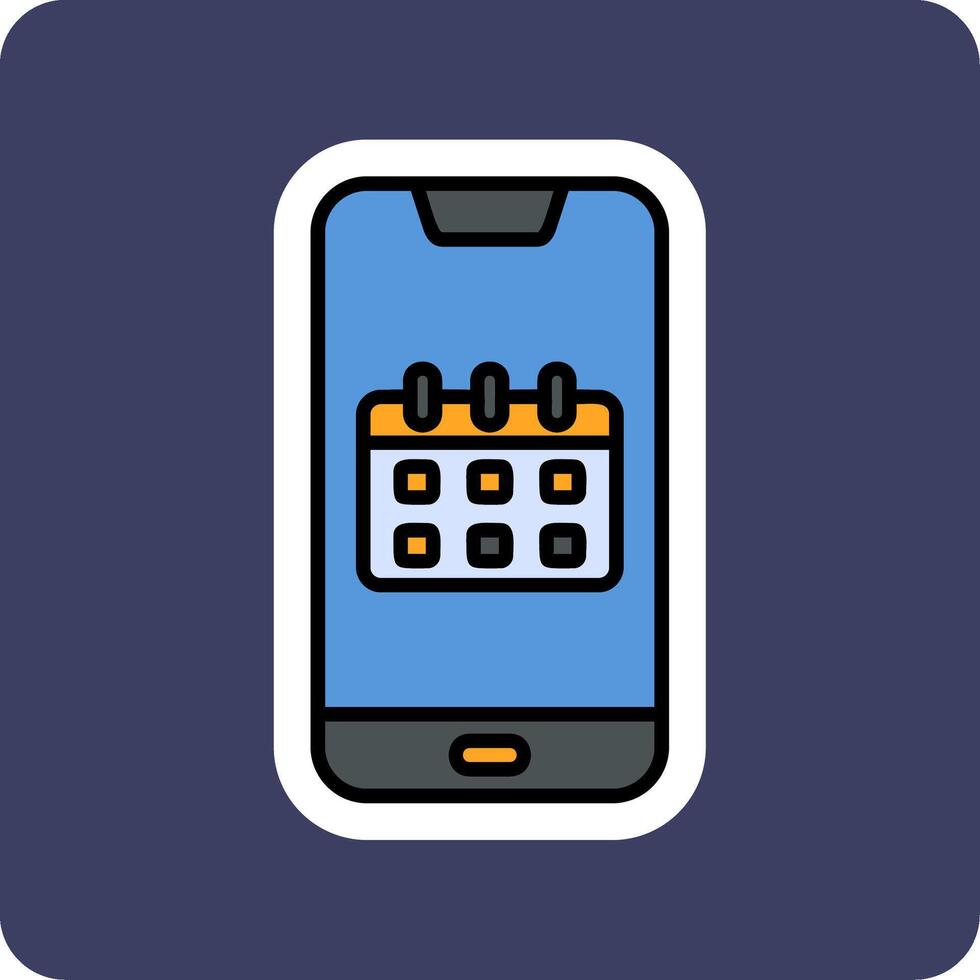 Smartphone Calendar Vecto Icon vector