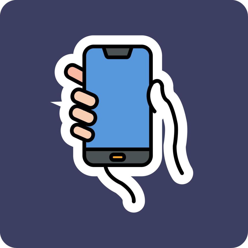 Hands holding mobile phone Vector Icon