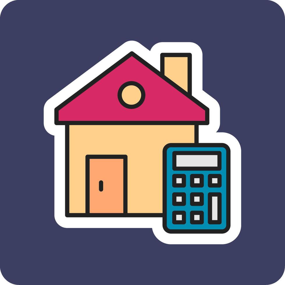 House Cost Calculator Vecto Icon vector