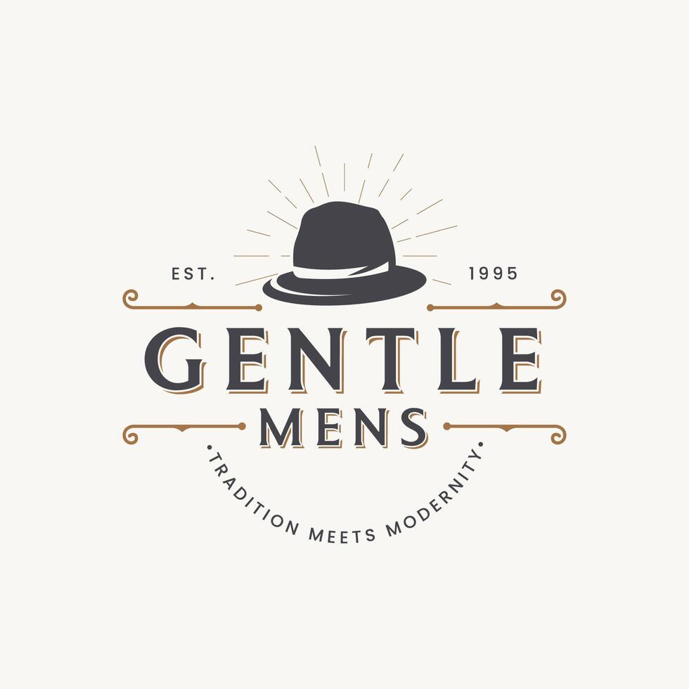 Clásico estilo masculino caballeros logo modelo diseño.logo para etiquetas, ropa y hombres. vector