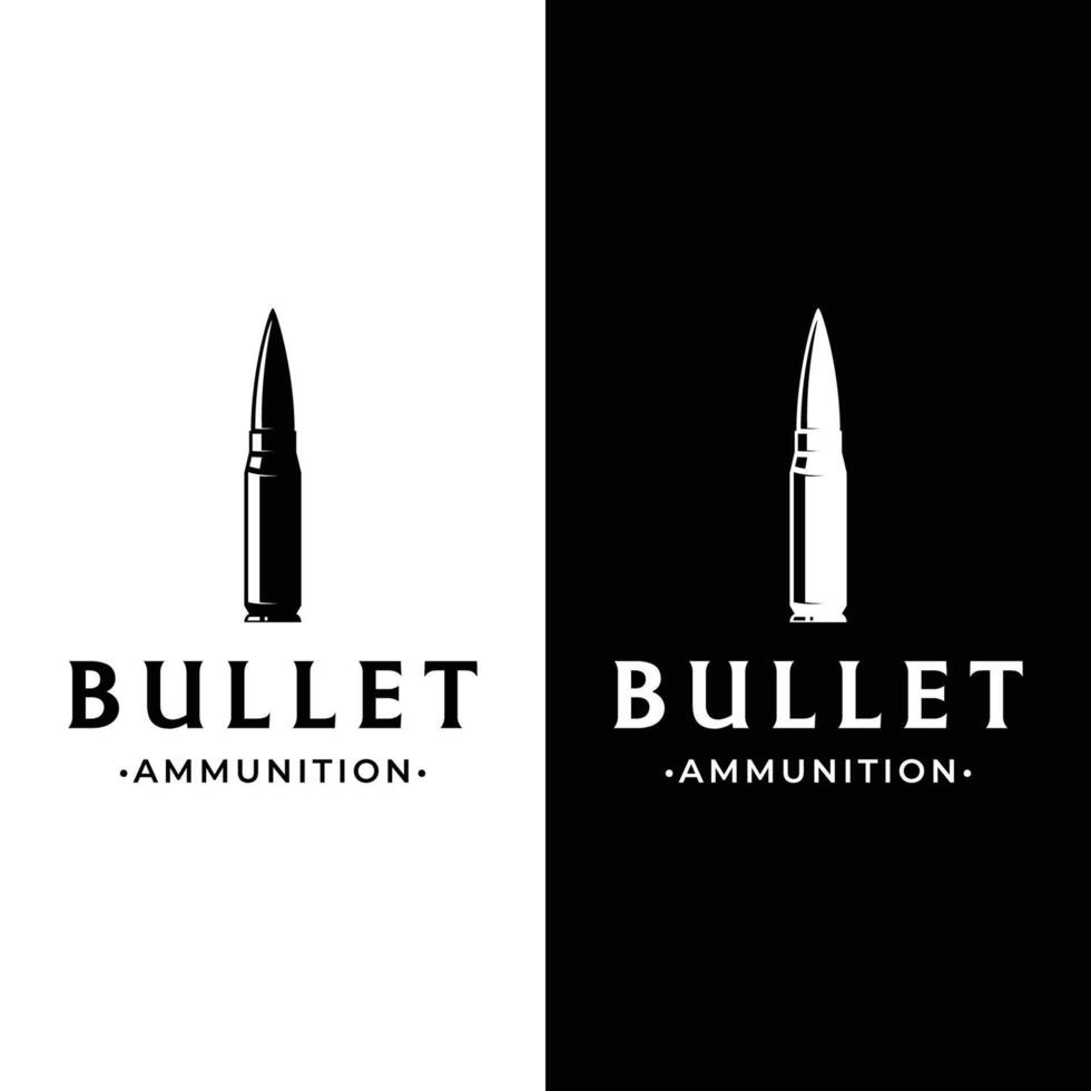 Bullet ammunition logo template design with vintage style. vector