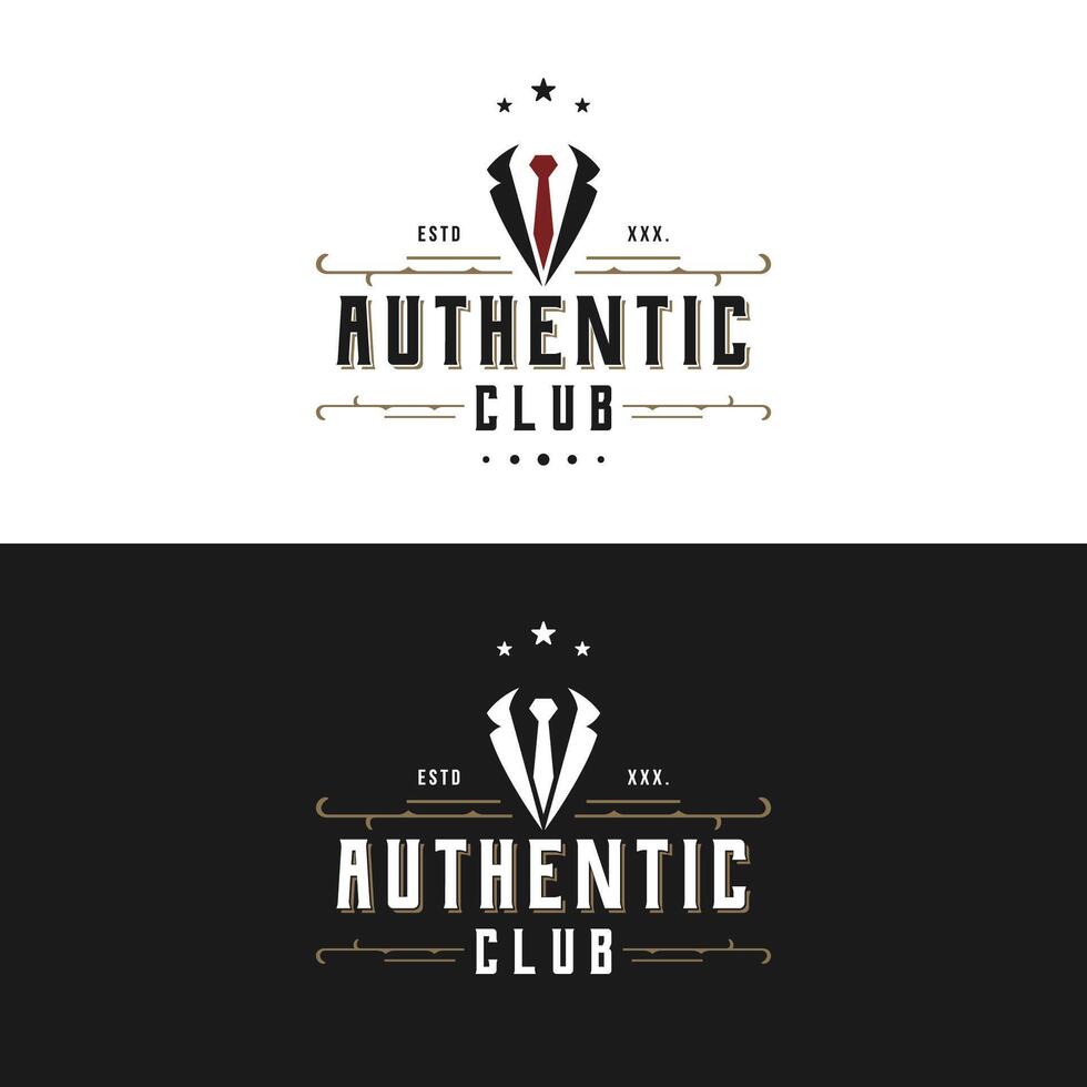 Vintage style masculine gentlemen logo template design.Logo for labels, clothing and men. vector