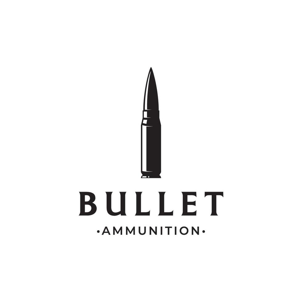 Bullet ammunition logo template design with vintage style. vector