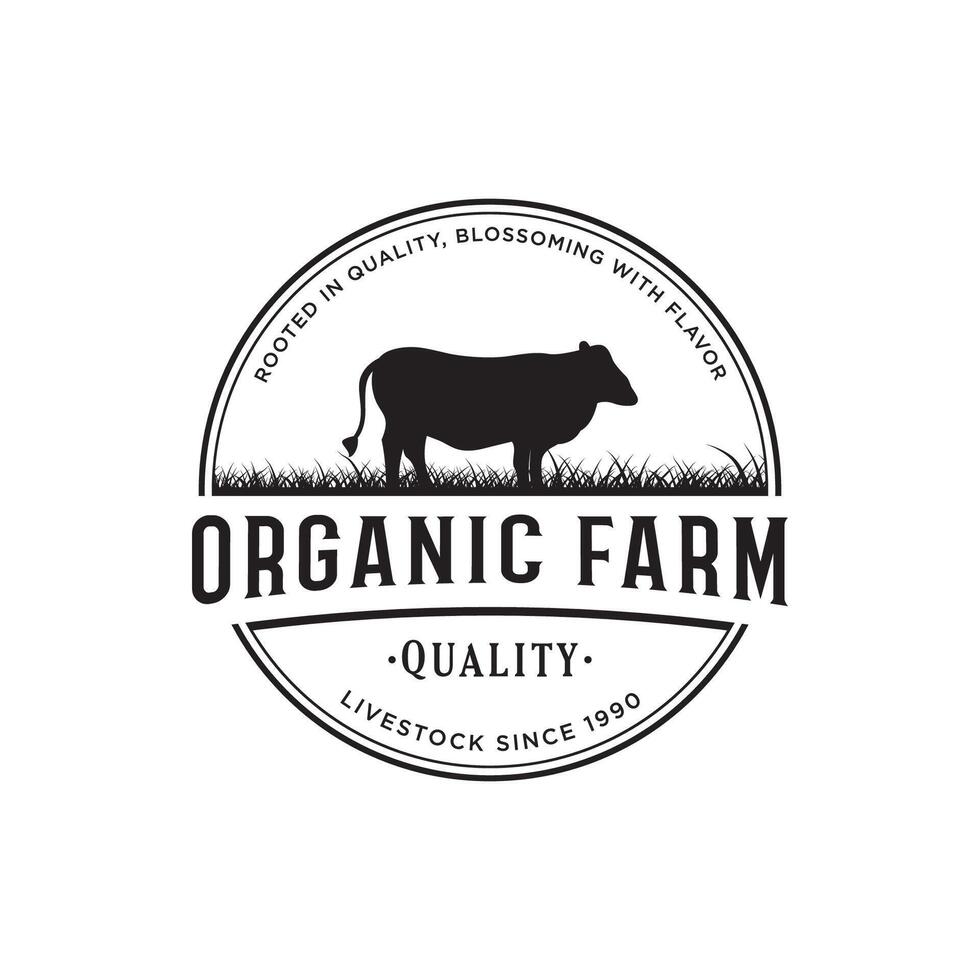 Retro vintage premium quality organic animal farm logo design. Logo for business, livestock, labels and badges. vector