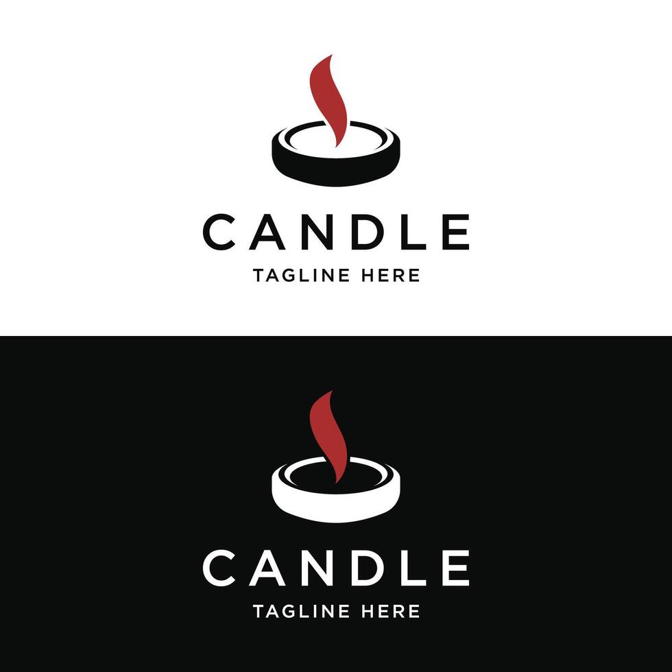 Simple candle flame logo template design with a creative and modern concept. vector