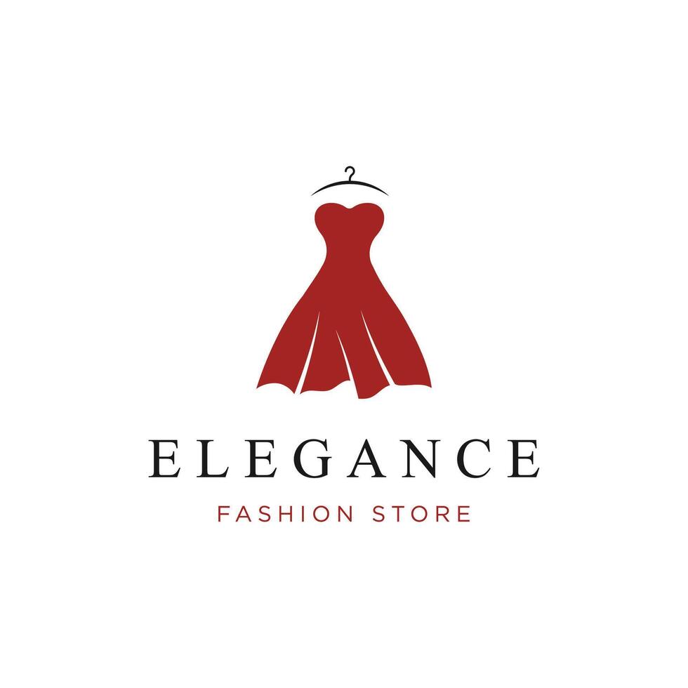 De las mujeres ropa logo diseño con percha, lujo ropa. logo para negocio, boutique, Moda comercio, modelo, compras y belleza. vector