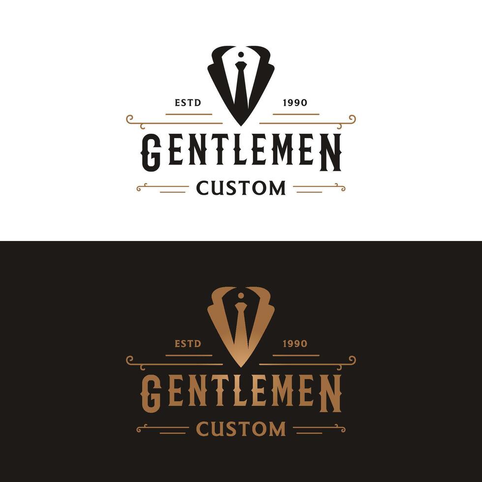 Clásico estilo masculino caballeros logo modelo diseño.logo para etiquetas, ropa y hombres. vector