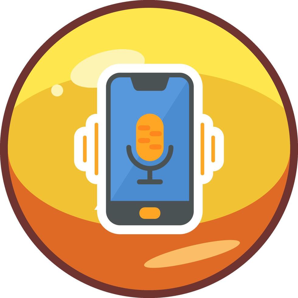 Mobile Voice Assistant Vector Icon