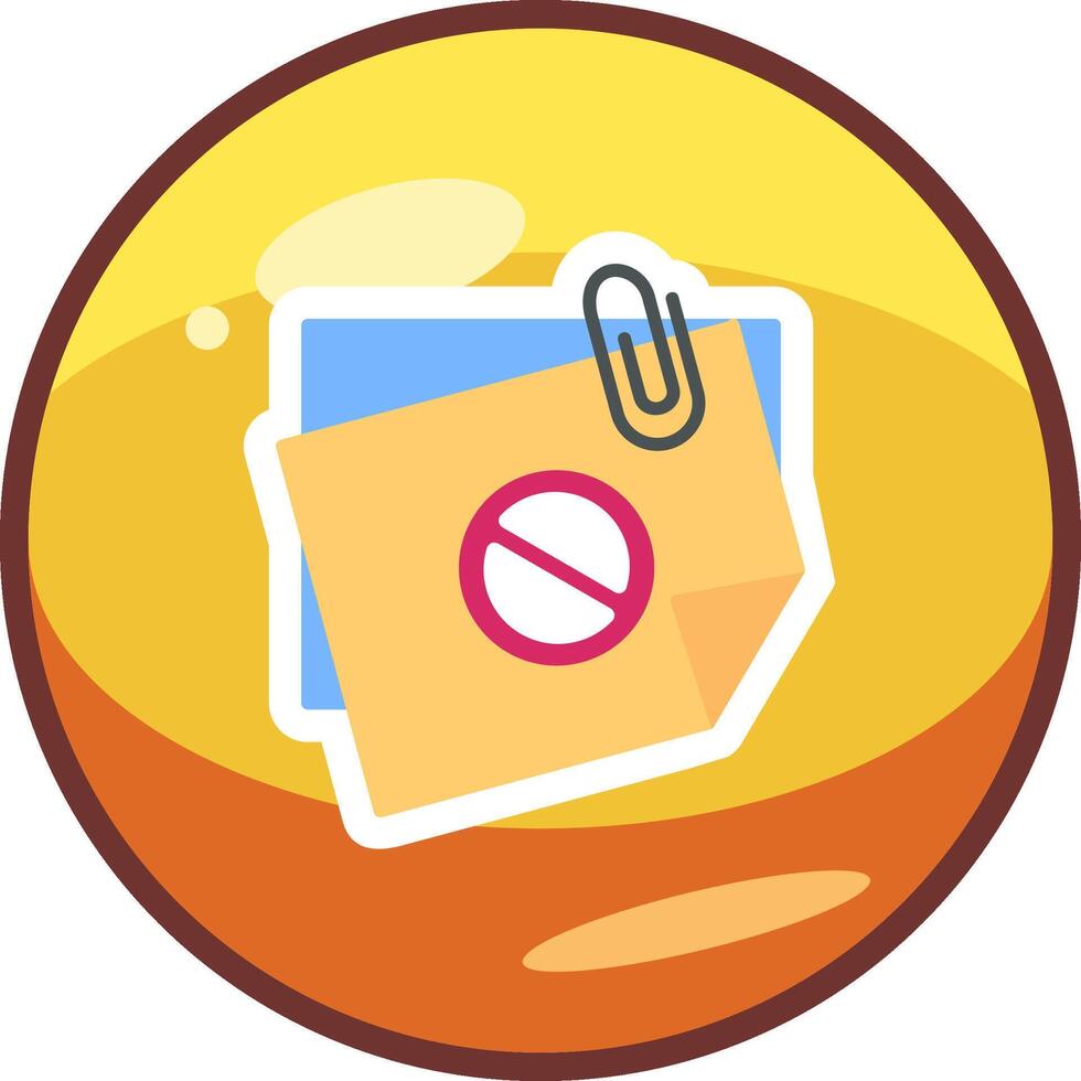 Sticky Notes Ban Vector Icon