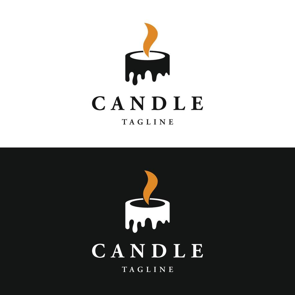 Simple candle flame logo template design with a creative and modern concept. vector