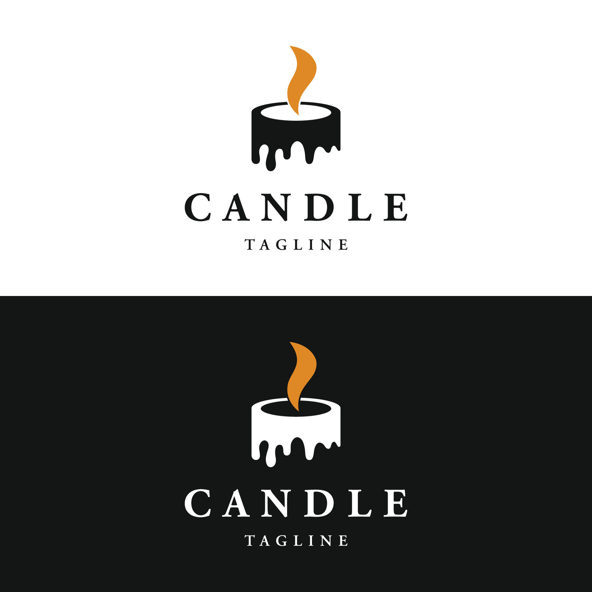 Simple candle flame logo template design with a creative and modern