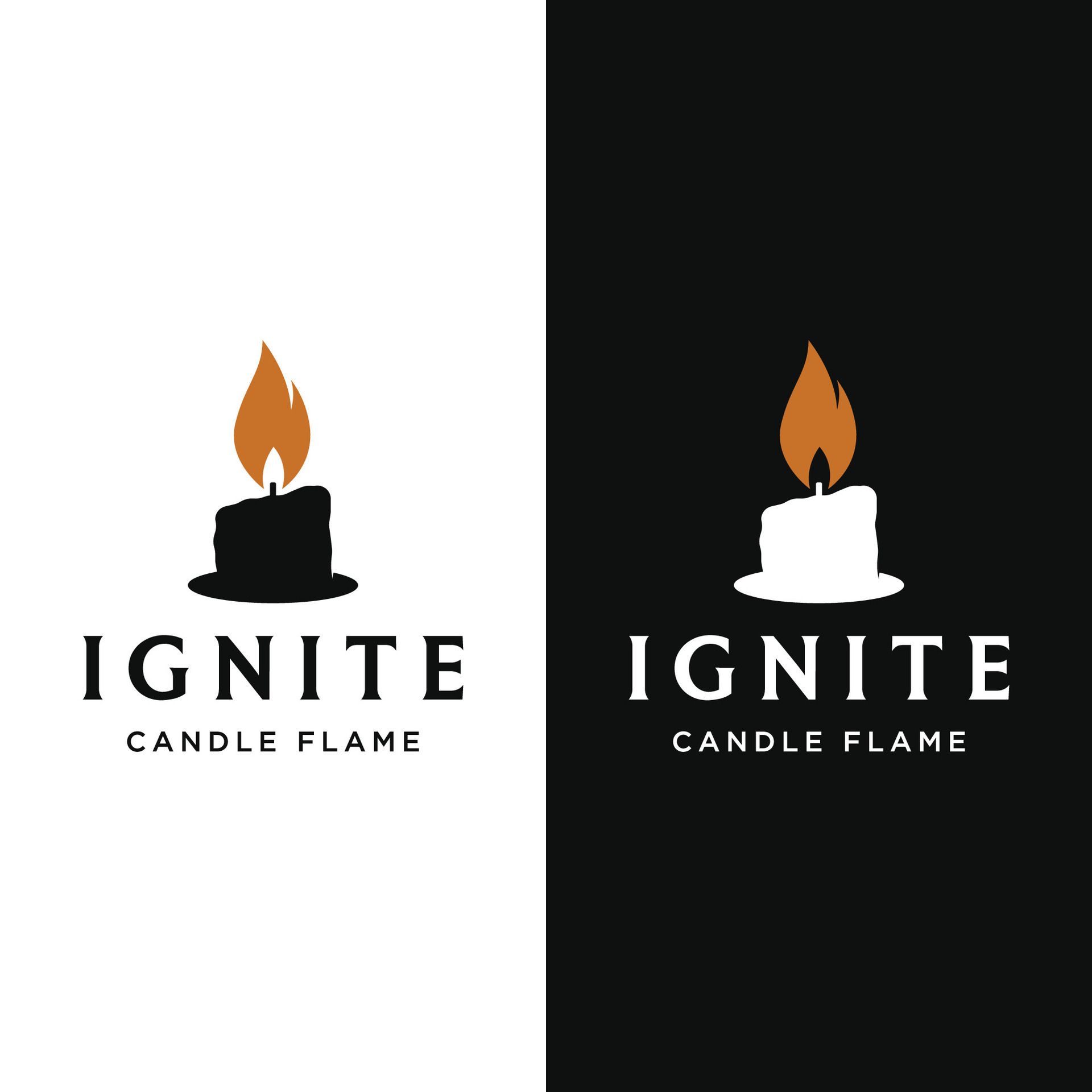Simple candle flame logo template design with a creative and modern