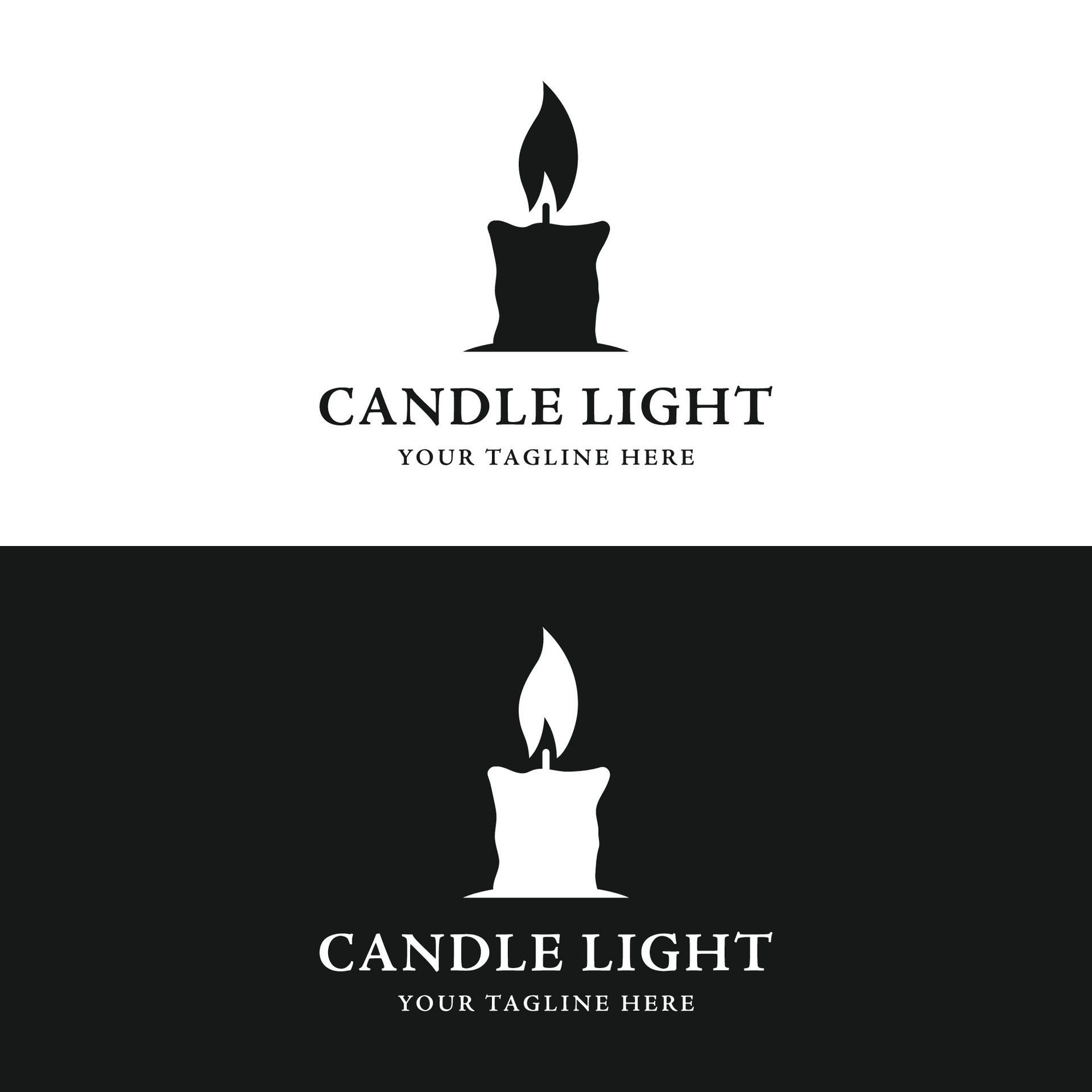 Simple candle flame logo template design with a creative and modern