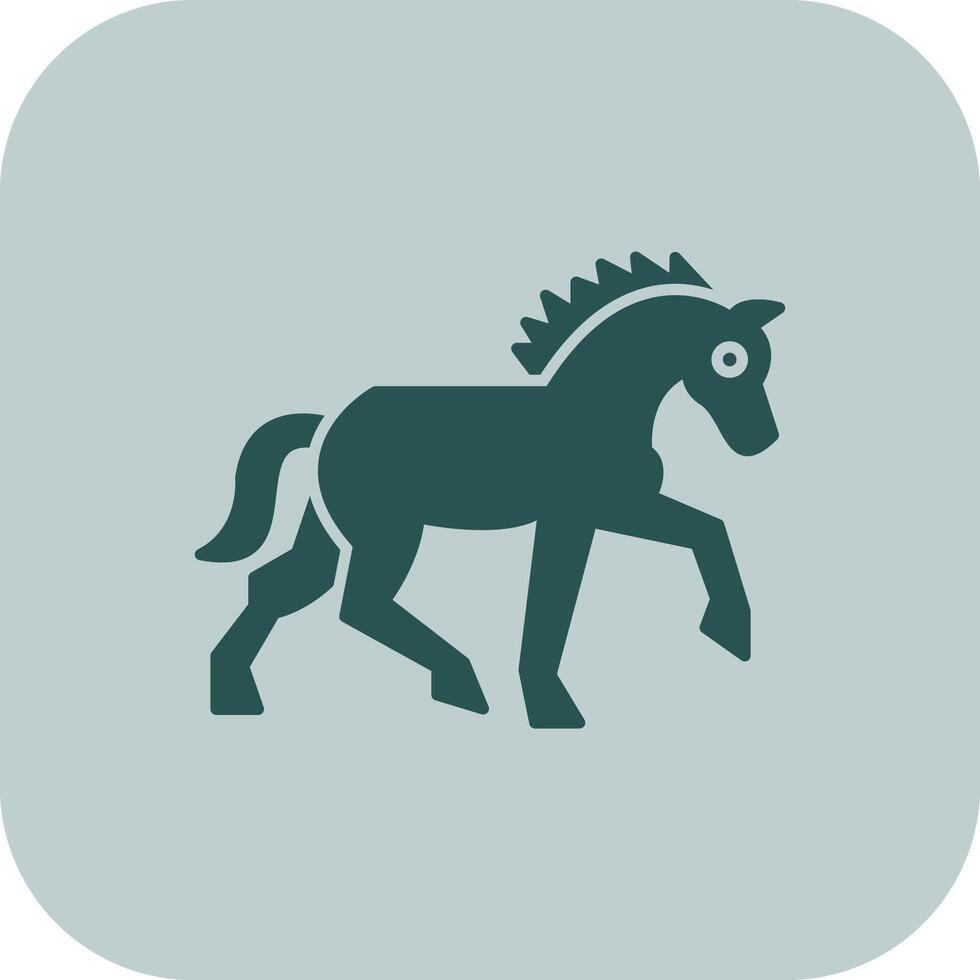 caballo glifo tritono icono vector