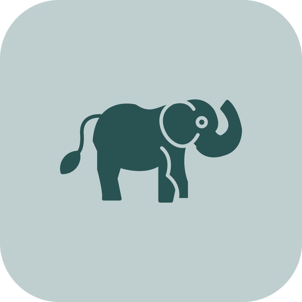 elefante glifo tritono icono vector