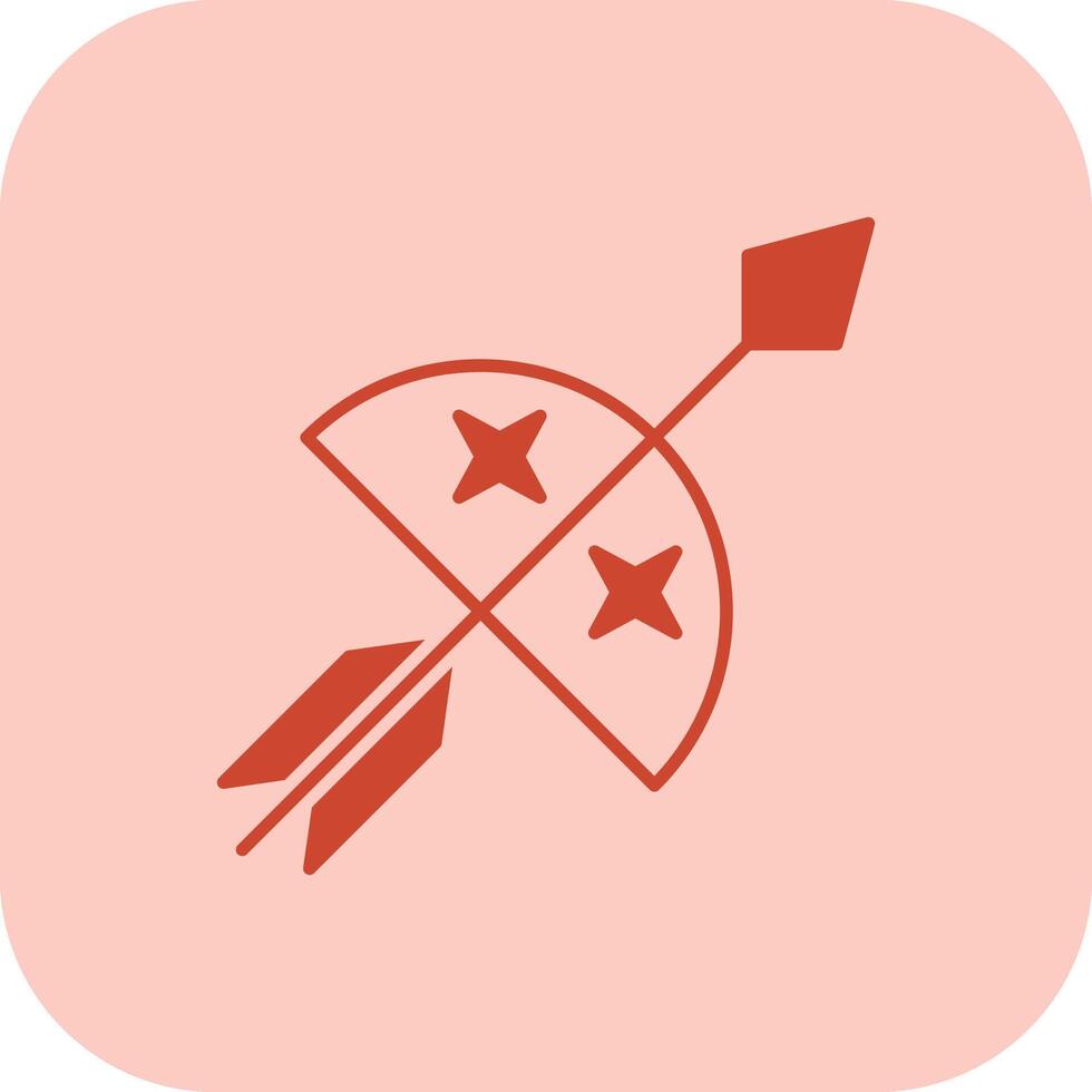 Bow And Arrow Glyph Tritone Icon vector