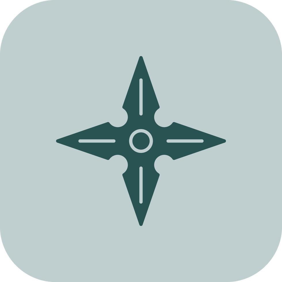 Shuriken Glyph Tritone Icon vector
