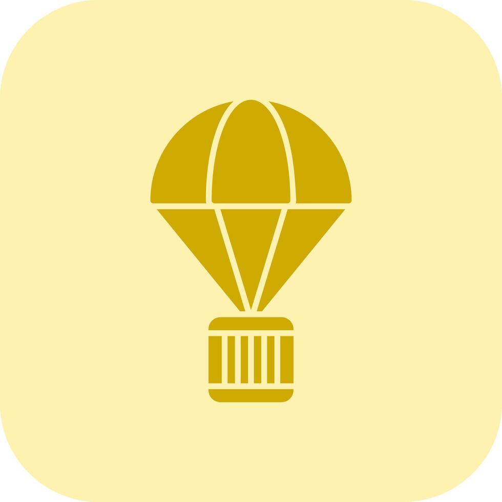 Parachute Glyph Tritone Icon vector