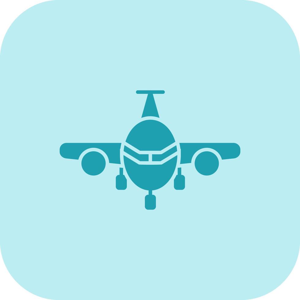 Airplane Glyph Tritone Icon vector