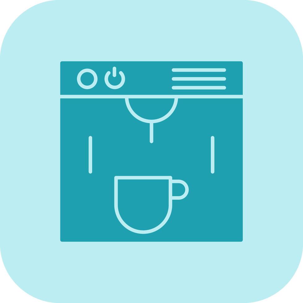 Coffe Maker Glyph Tritone Icon vector
