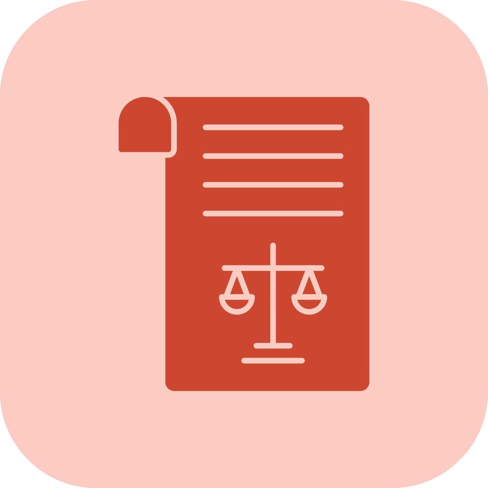 Legal Document Glyph Tritone Icon vector