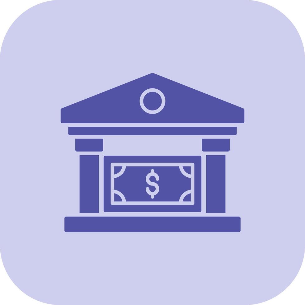 Bank Glyph Tritone Icon vector