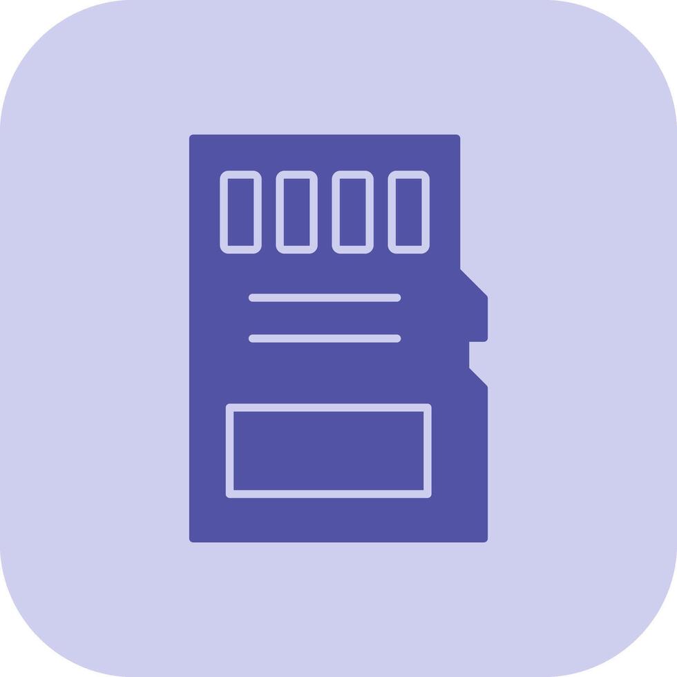 Sd Card Glyph Tritone Icon vector