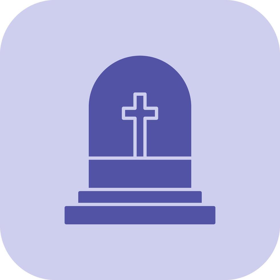 Grave Glyph Tritone Icon vector