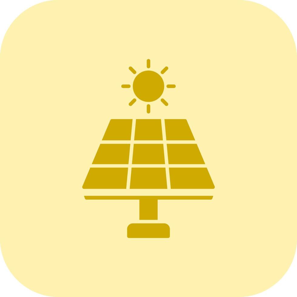 solar panel glifo tritono icono vector