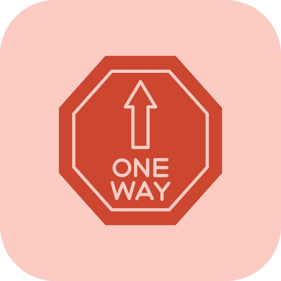 One Way Glyph Tritone Icon vector