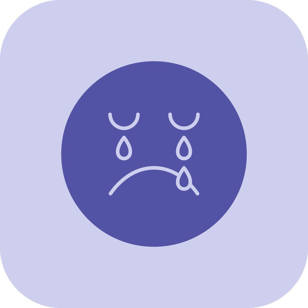 Crying Glyph Tritone Icon vector