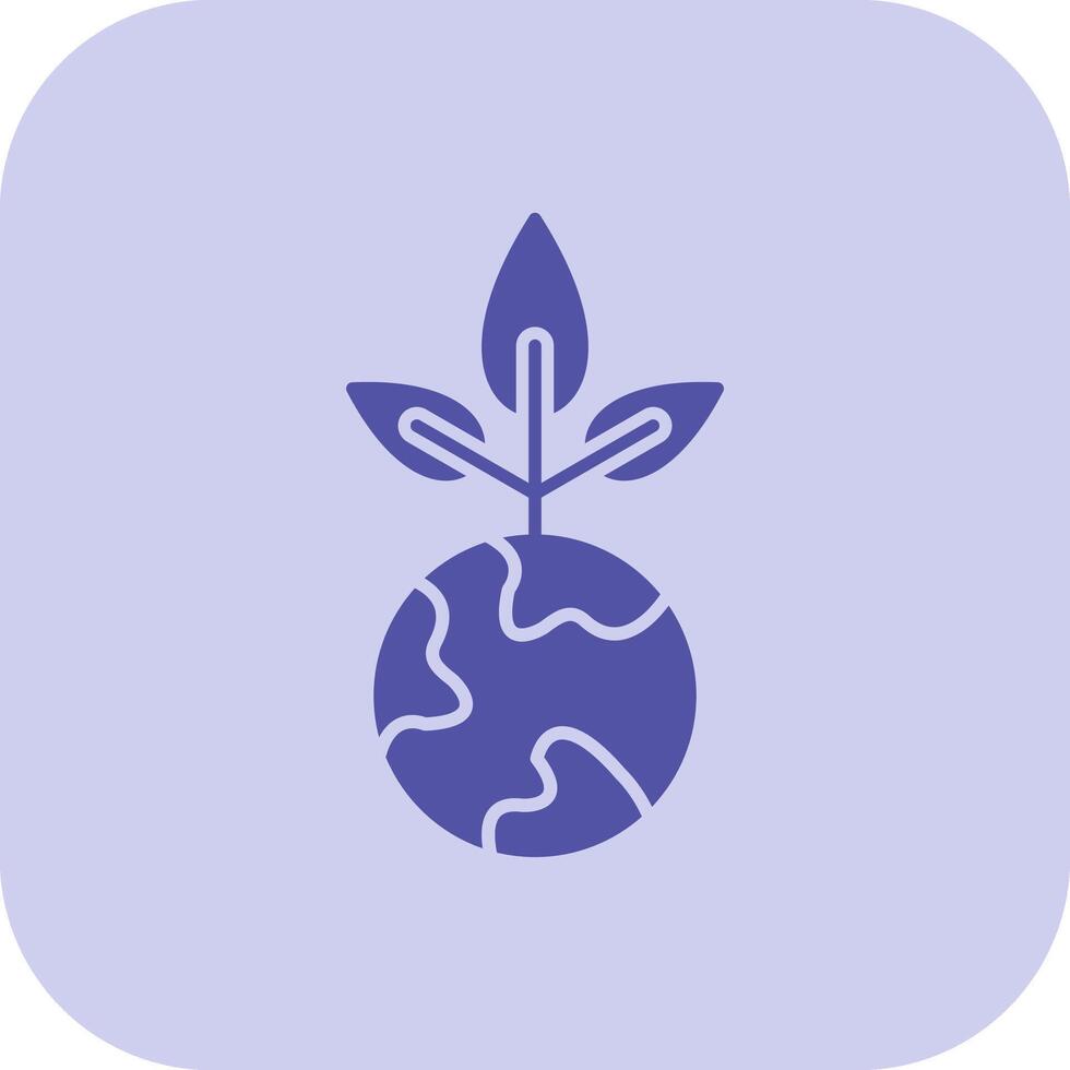 Earth Day Glyph Tritone Icon vector