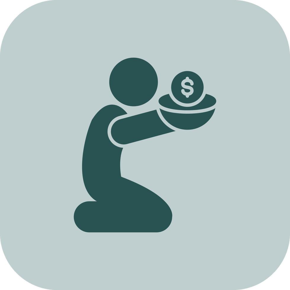 Poverty Glyph Tritone Icon vector