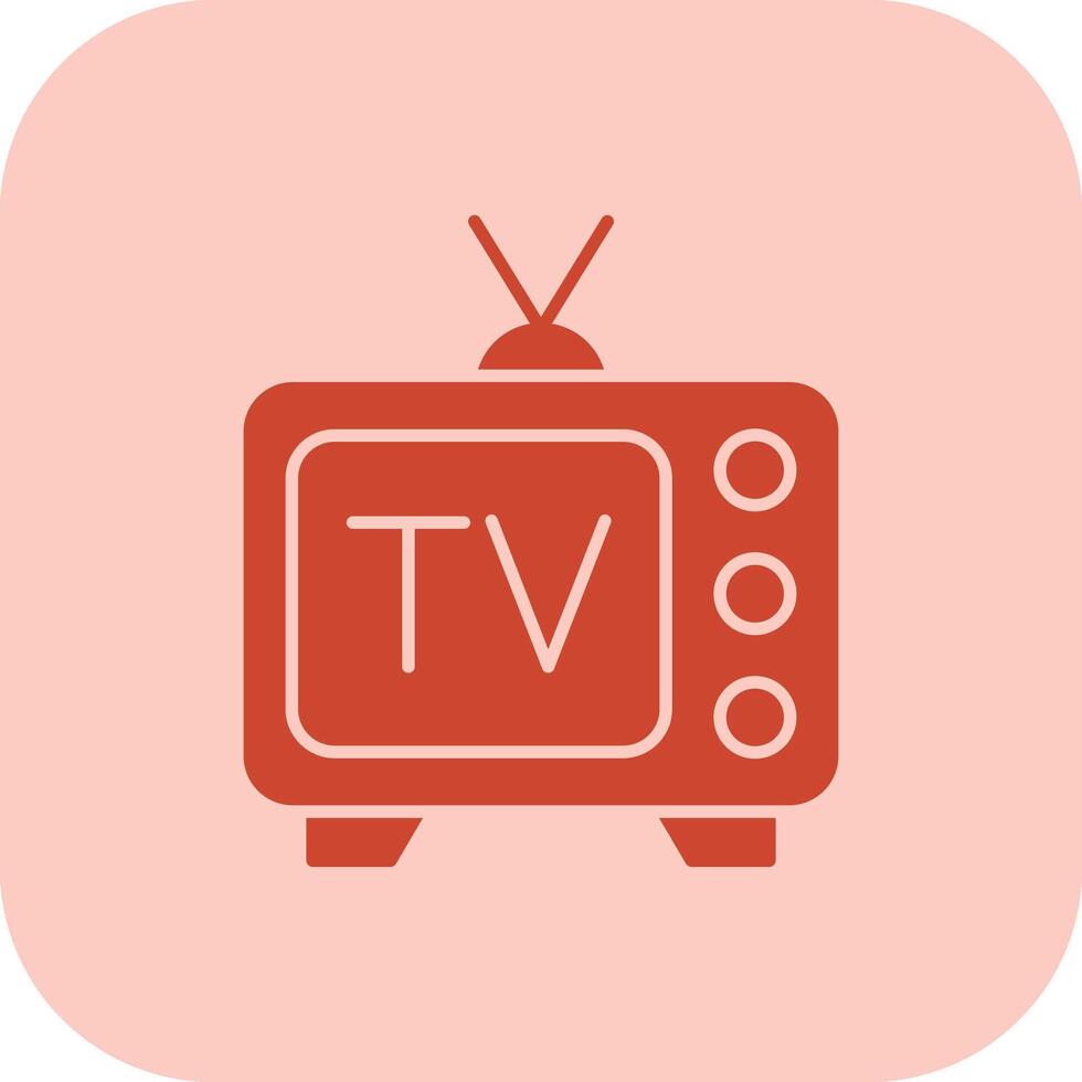 Tv Glyph Tritone Icon vector