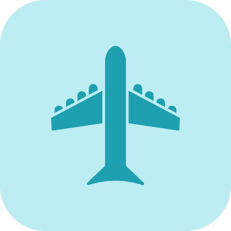 Airplane Glyph Tritone Icon vector