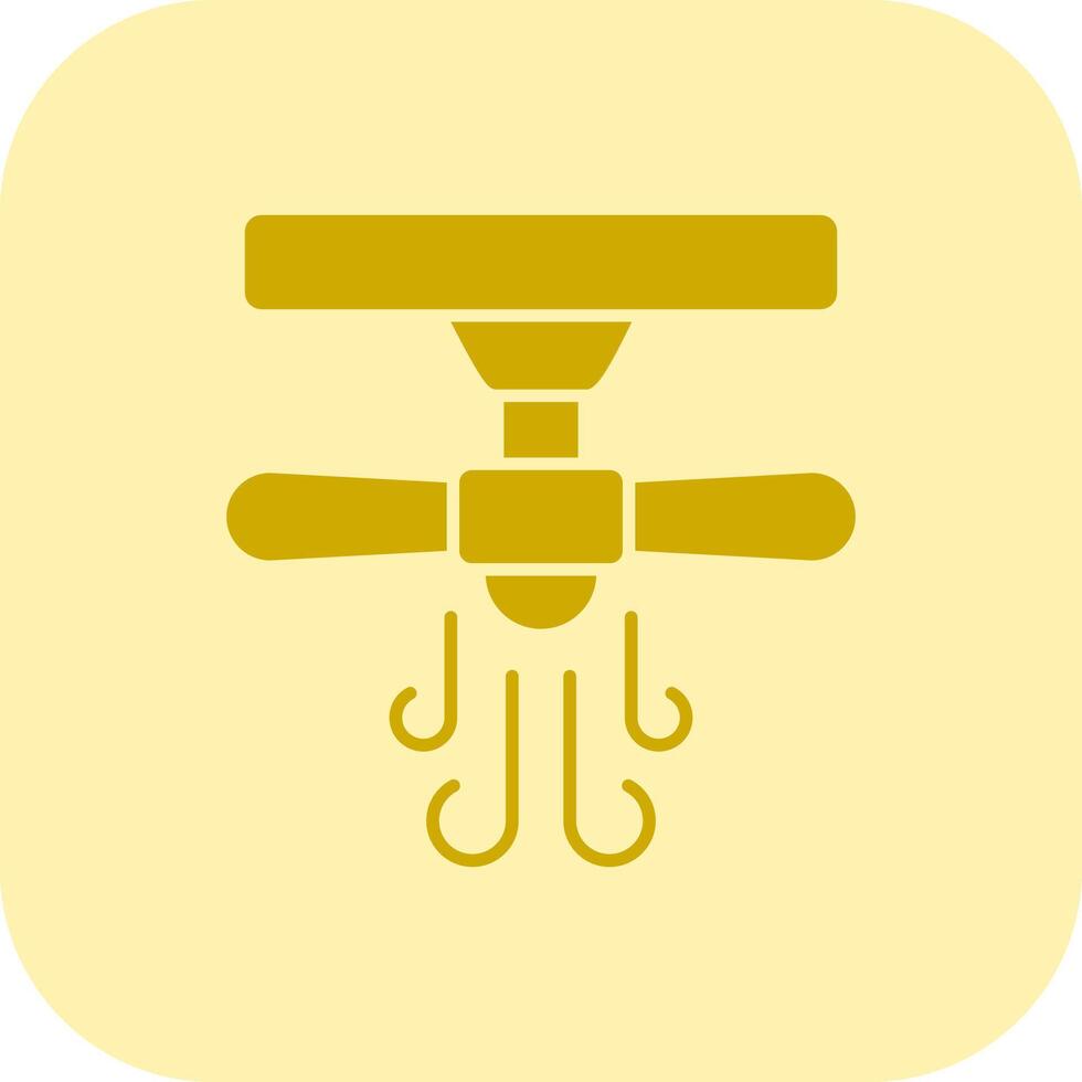 Ceiling Fan Glyph Tritone Icon vector