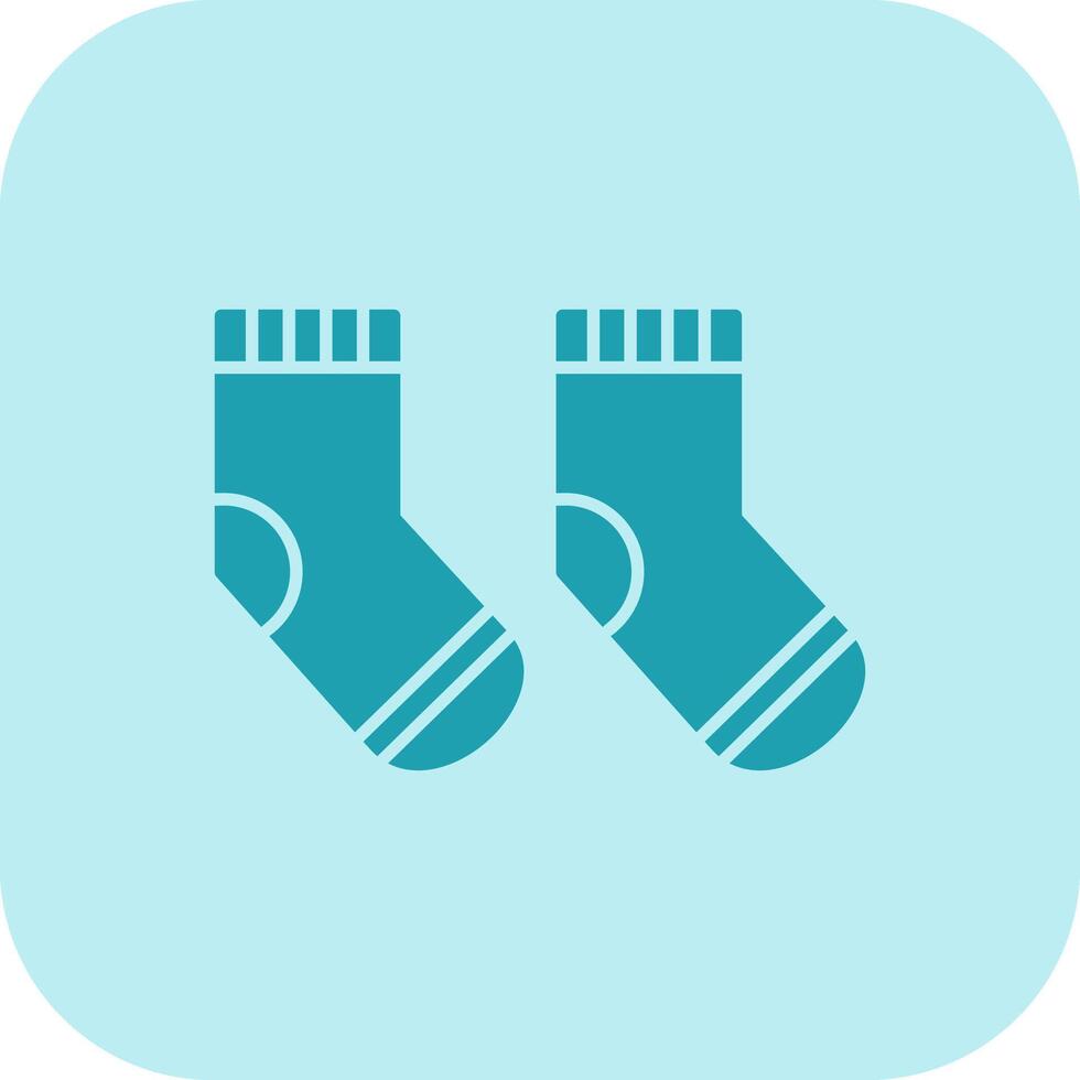 Sock Glyph Tritone Icon vector