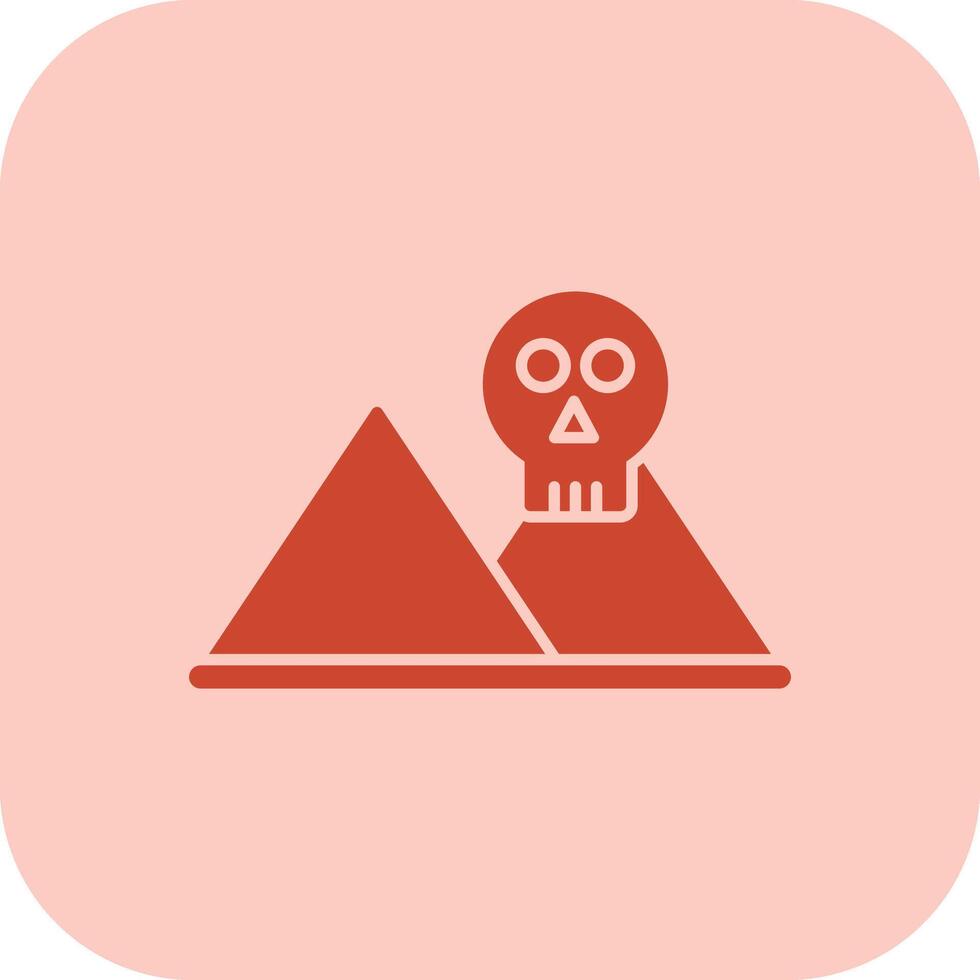 Skull Island Glyph Tritone Icon vector