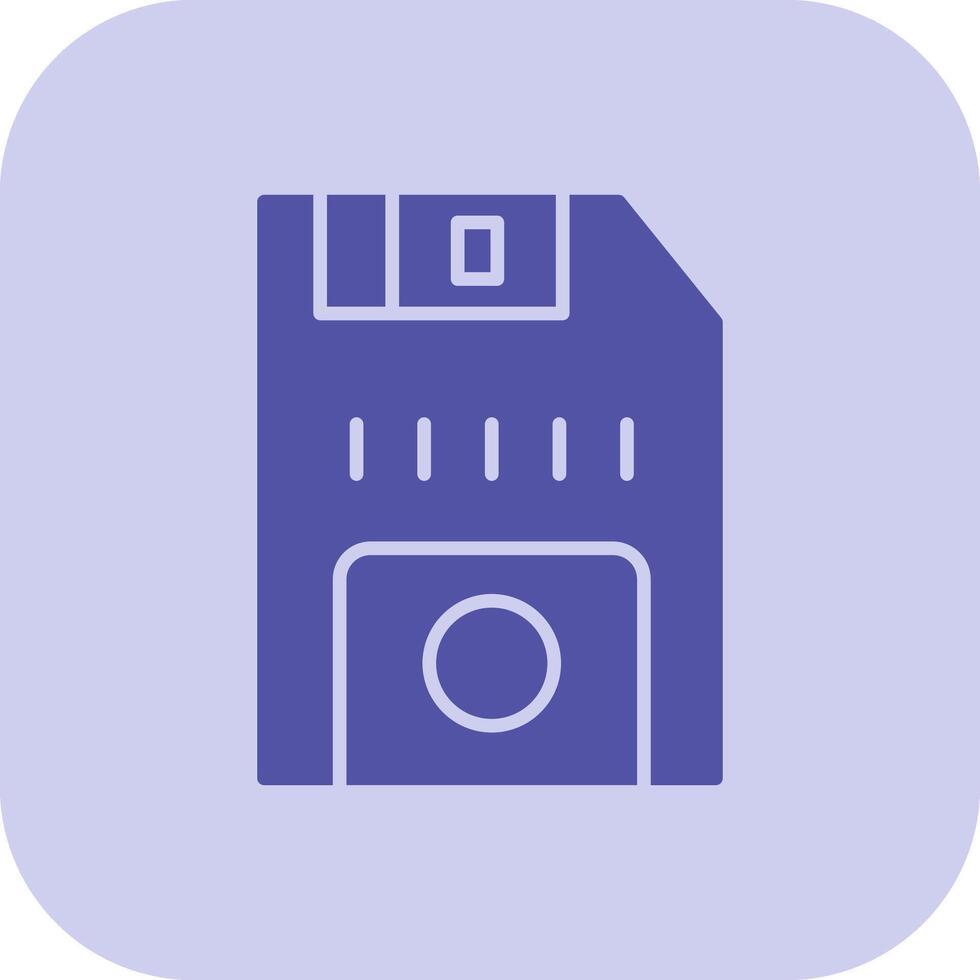 Floppy Disk Glyph Tritone Icon vector