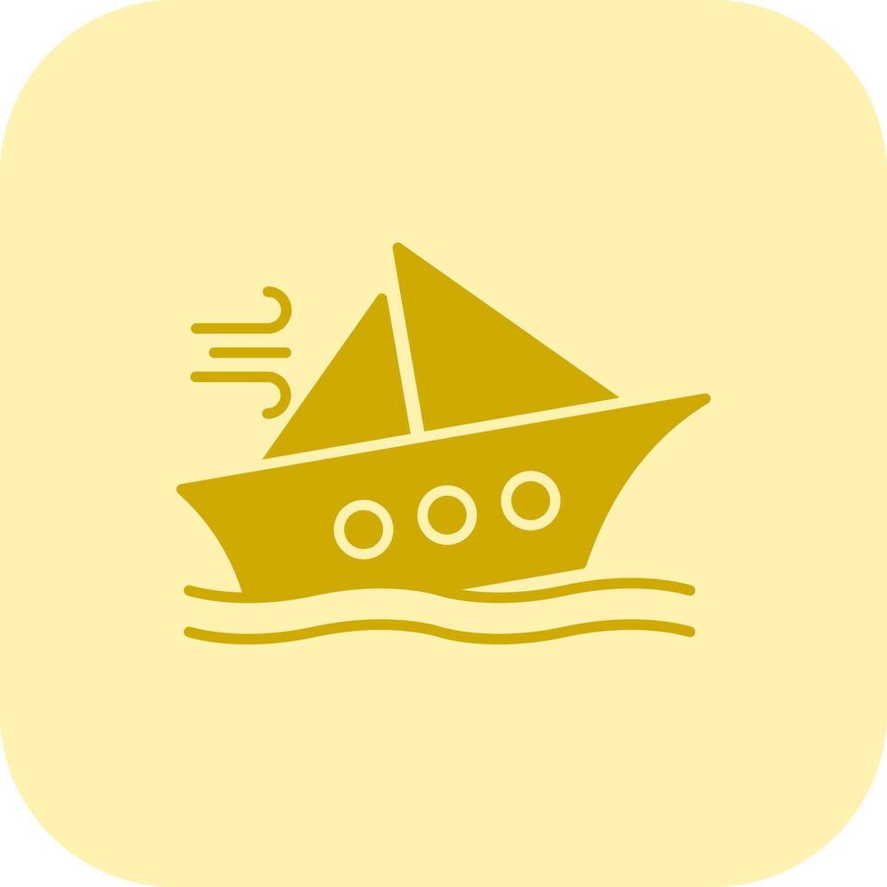 Shipwreck Glyph Tritone Icon vector