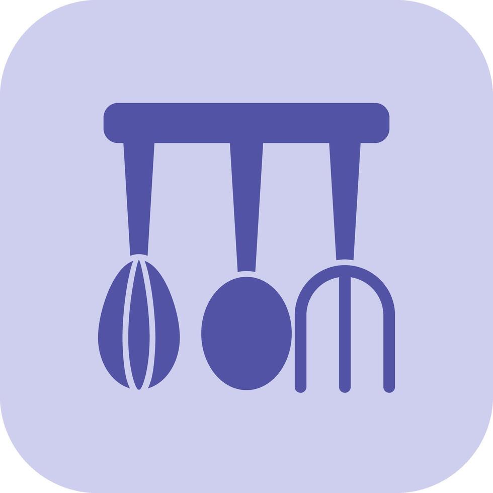 Kitchen Utensils Glyph Tritone Icon vector