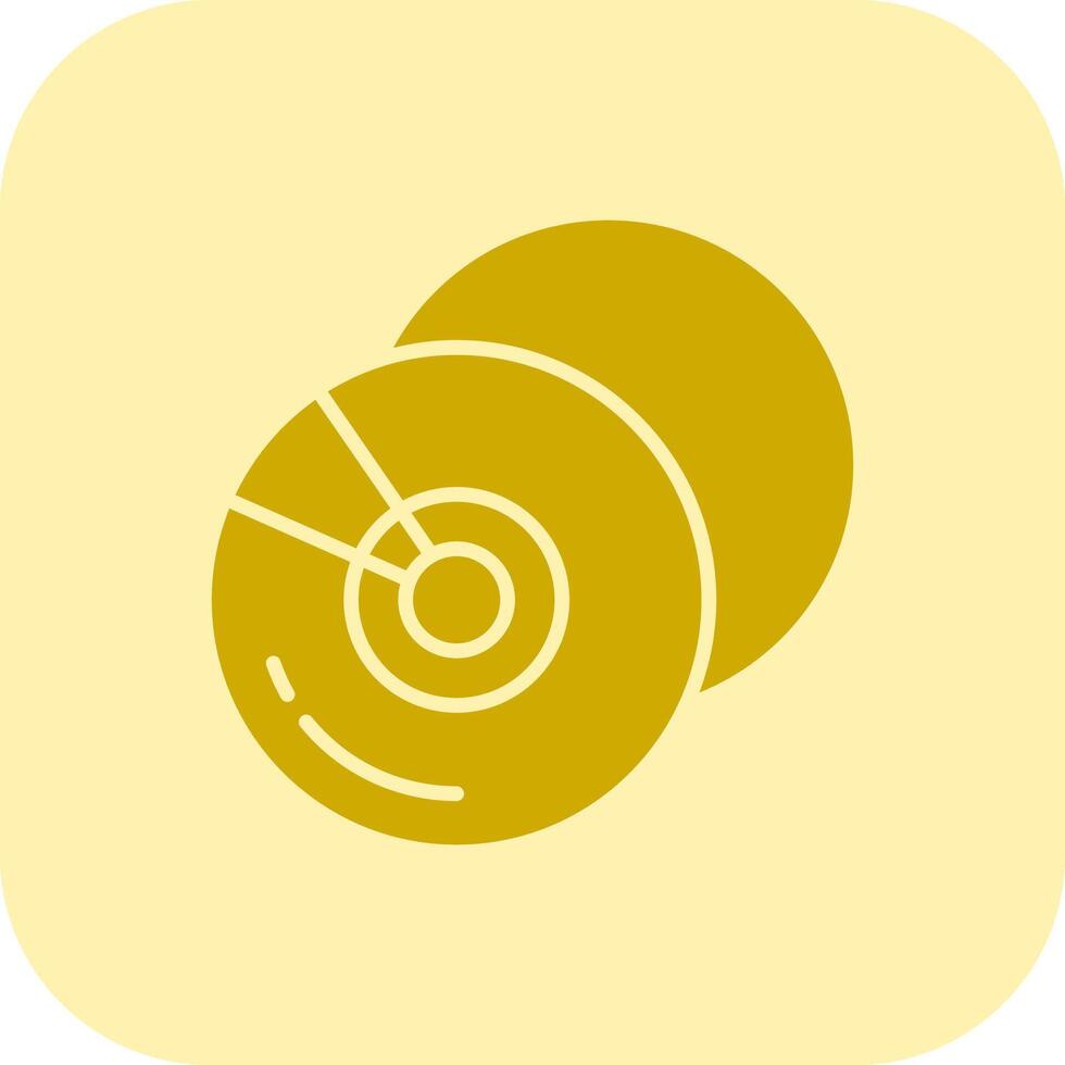 Compact Disk Glyph Tritone Icon vector
